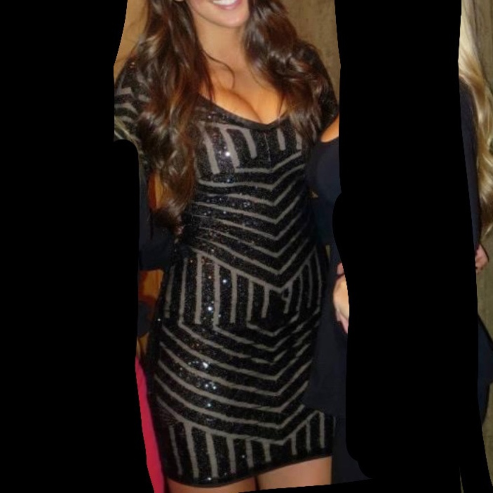 BCBG BODYCON MINI DRESS XXS SEQUIN